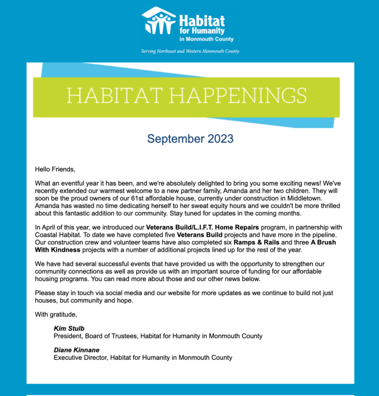 Habitat Happenings